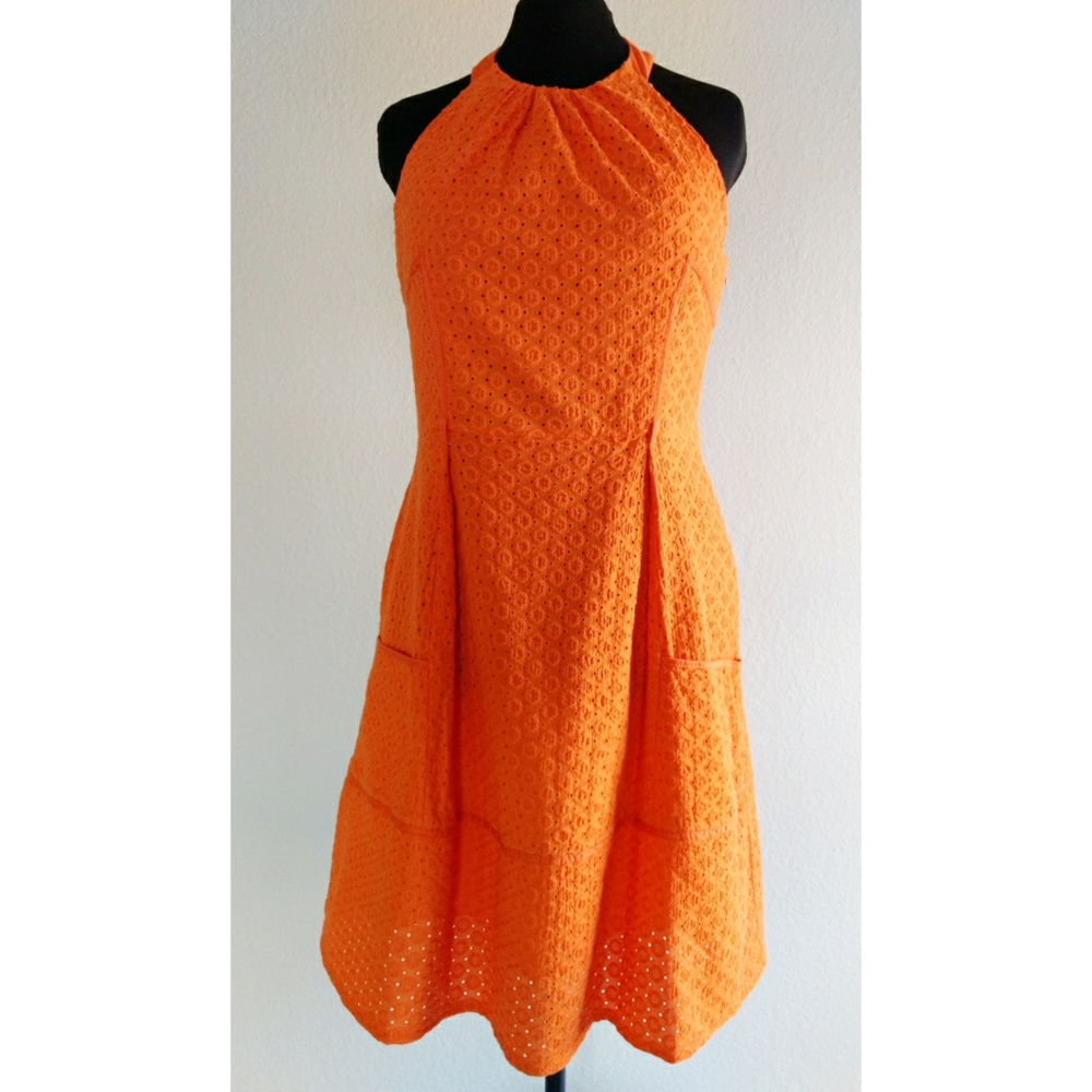 Orange Eyelet Summer Dress